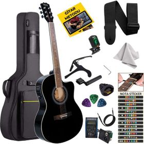 Midex XC-300BK-EQ Profesyonel 4/4 Yetişkin Üst Segment Siyah Elektro Akustik Gitar
