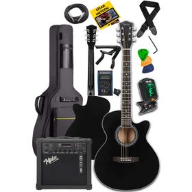 Midex XC-300XBK-AMP Siyah Elektro Akustik Gitar + Müzik Seti