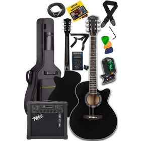 Midex XC-300XBK-AMP Siyah Elektro Akustik Gitar + Müzik Seti