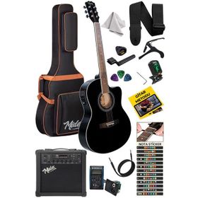 Midex XC-300XBK-AMP Siyah Elektro Akustik Gitar + Müzik Seti