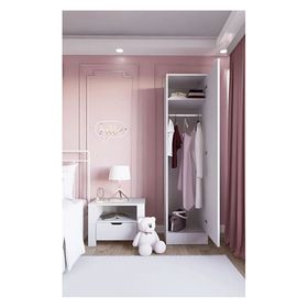 Midoser Daisy Tek Kapılı Beyaz Elbise Dolabı