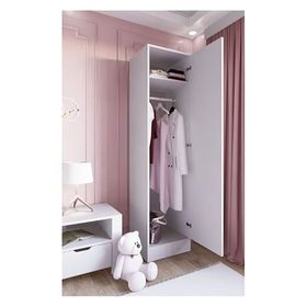 Midoser Daisy Tek Kapılı Beyaz Elbise Dolabı