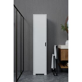 Midoser Duru 40 CM Mat Beyaz 5 Raflı Kiler Tek Kapılı Banyo ve Elbise Dolabı