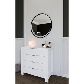 Midoser Duru 90x85 cm Beyaz 4 Çekmeceli Yatak Odası Bebek Odası Şifonyer