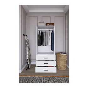Midoser Easy Mat Beyaz 2 Kapılı 3 Çekmeceli Gardırop