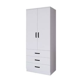 Midoser Easy Mat Beyaz 2 Kapılı 3 Çekmeceli Gardırop