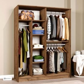 Midoser Kardelen Serisi Atlantik Çam 4 Kapaklı 5 Raflı 140 cm Elbise Dolabı