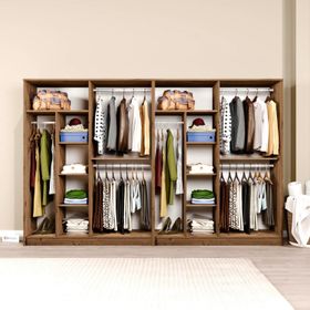 Midoser Kardelen Serisi Atlantik Çam 8 Kapaklı 10 Raflı 280 cm Elbise Dolabı