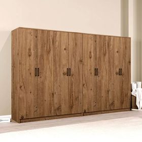 Midoser Kardelen Serisi Atlantik Çam 8 Kapılı 10 Raflı 280 cm Gardırop