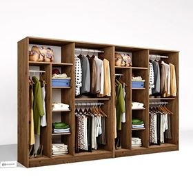 Midoser Kardelen Serisi Atlantik Çam 8 Kapılı 10 Raflı 280 cm Gardırop