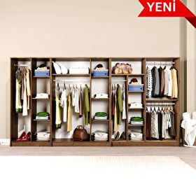 Midoser Kardelen Serisi Atlantik Çam 9 Kapaklı 14 Raflı 340 cm Elbise Dolabı