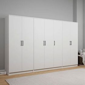 Midoser Kardelen Serisi Beyaz 7 Kapılı 13 Raflı 280 cm Elbise Dolabı