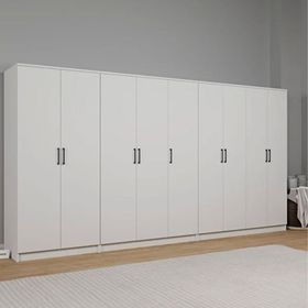 Midoser Kardelen Serisi Beyaz 9 Kapılı 14 Raflı 340 cm Elbise Dolabı