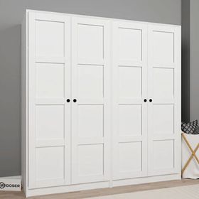 Midoser Lucas 4 Kapaklı 10 Raflı Beyaz Gardırop