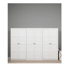 Midoser Lucas 6 Kapaklı 10 Raflı Beyaz Elbise Dolabı