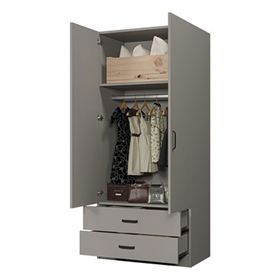 Midoser Yaman 80 cm Luna 2 Kapaklı 2 Çekmeceli Gardırop