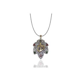 Midyat Nurtaş 201014513 Elif Vav İşlemeli Üzüm Yaprağı Model 925 Ayar Telkari Gümüş Kolye