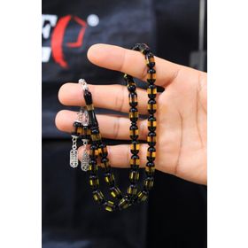 Midyat Nurtaş 201020139 Sarı Sürmeli Toz Kehribar Tesbih