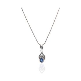 Midyat Nurtaş 201021967 Safir Taşlı Damla Model Oksitli Telkari Gümüş Kolye