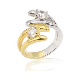 Midyat Nurtaş 201022859 Kristal Kesim Gold Kaplama 925 Ayar Zirkon Gümüş Yüzük
