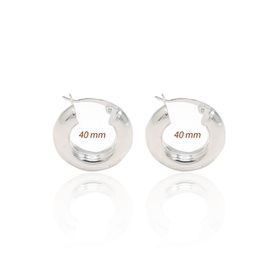 Midyat Nurtaş 201023004 40 mm Halka Model 925 Ayar Gümüş Küpe