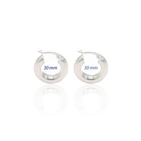 Midyat Nurtaş 201023005 30 mm Halka Model 925 Ayar Gümüş Küpe