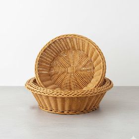 Mien 1630 Yuvarlak Rattan Örgü 3'lü Sepet Seti