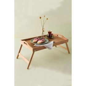 Mien 30x50 cm Katlanır Ayaklı Bambu Yatak Koltuk Servis Keyif Tepsisi