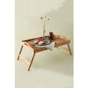 Mien 30x50 cm Katlanır Ayaklı Bambu Yatak Koltuk Servis Keyif Tepsisi