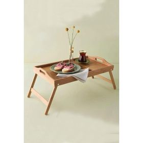 Mien 30x50 cm Katlanır Ayaklı Bambu Yatak Koltuk Servis Keyif Tepsisi