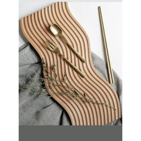 Mien 39x16x1.5 cm Bambu Dalgalı Sunumluk