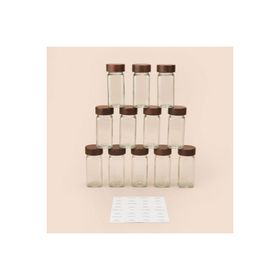 Mien Akasya 120 ml Kahverengi Şeffaf 12'li Baharatlık Seti