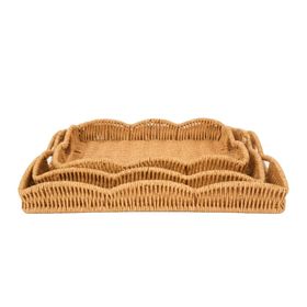 Mien BB6070 Dikdörtgen Rattan 3'lü Tepsi Seti