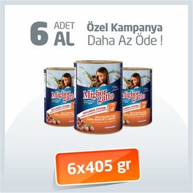Miglior 6x405 GR Kümes Hayvanı Ve Havuçlu Yetişkin Kedi Konservesi