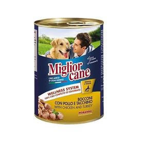 Miglior Cane Hindi ve Tavuk Etli 12x405 gr Köpek Konserve