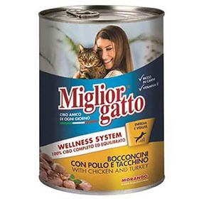 Miglior Gatto 12x405 gr Tavuklu ve Hindili Yetişkin Kedi Konservesi