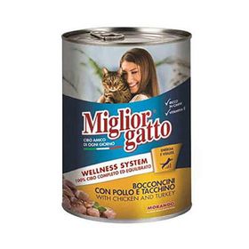 Miglior Gatto 6x405 gr Tavuklu ve Hindili Yetişkin Kedi Konservesi
