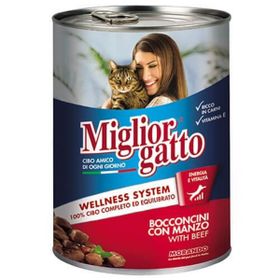 Miglior Gatto Parça Etli ve Biftekli 24x405 gr Wellness System Konserve Kedi Maması