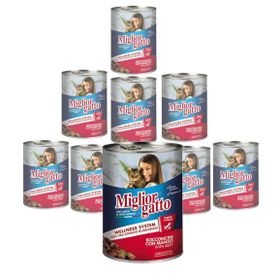 Miglior Gatto Parça Etli ve Biftekli 24x405 gr Wellness System Konserve Kedi Maması