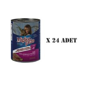 Miglior Gatto Pate Kuzulu ve Karaciğerli Konserve 24x405 gr Kedi Maması