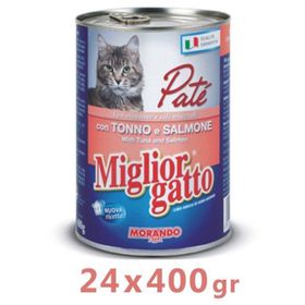 Miglior Gatto Somonlu Ton Balıklı Pate 24x400 gr Kedi Konserve