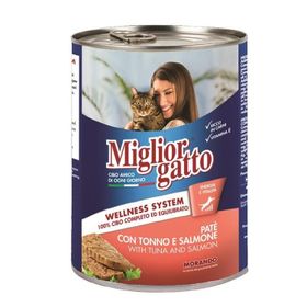 Miglior Gatto Somonlu ve Ton Balıklı Pate Ezme 12x400 gr Kedi Konserve