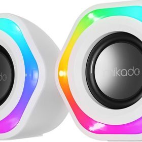 Mikado MD-176 Beyaz 2.0 3W-2 RGB Aydınlatmalı Speaker Hoparlör