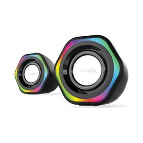Mikado MD-176 Beyaz 2.0 3W-2 RGB Aydınlatmalı Speaker Hoparlör