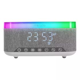 Mikado MD-W8 1200 mAh 10 W Gri RGB Gece Lambası Özellikli Alarmlı Saat Beyaz Bluetooth Speaker