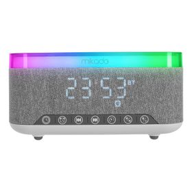 Mikado MD-W8 1200 mAh 10 W Gri RGB Gece Lambası Özellikli Alarmlı Saat Beyaz Bluetooth Speaker
