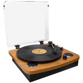 Mikado MN-P235 Voyager Retro Ahşap Pikap Plak Çalar Bluetooth Usb Sd Kart Dahili Hoparlör