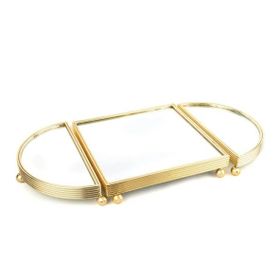 Mikasa Moor Altın Oval Aynalı 25x50 cm Metal Tepsi