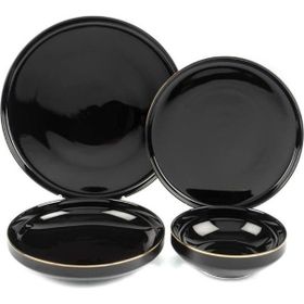 Mikasa Moor Black Modern Siyah 6 Kişilik 24 Parça Yemek Takımı