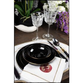Mikasa Moor Black Siyah Gold Modern 24 Parça Porselen Yemek Takımı Seti
